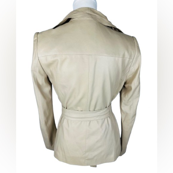 Elie Tahari Tan Leather Jacket - Picture 3 of 11